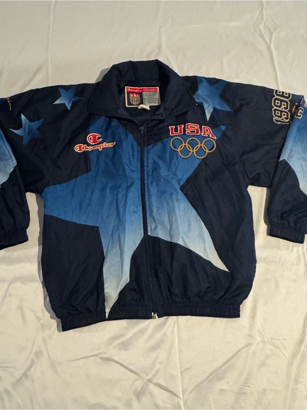 Champion Navy & Blue Star USA Olympic Windbreaker Jacket